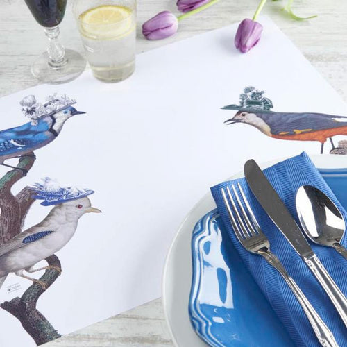 Individual Blanco Pájaros Sombreros