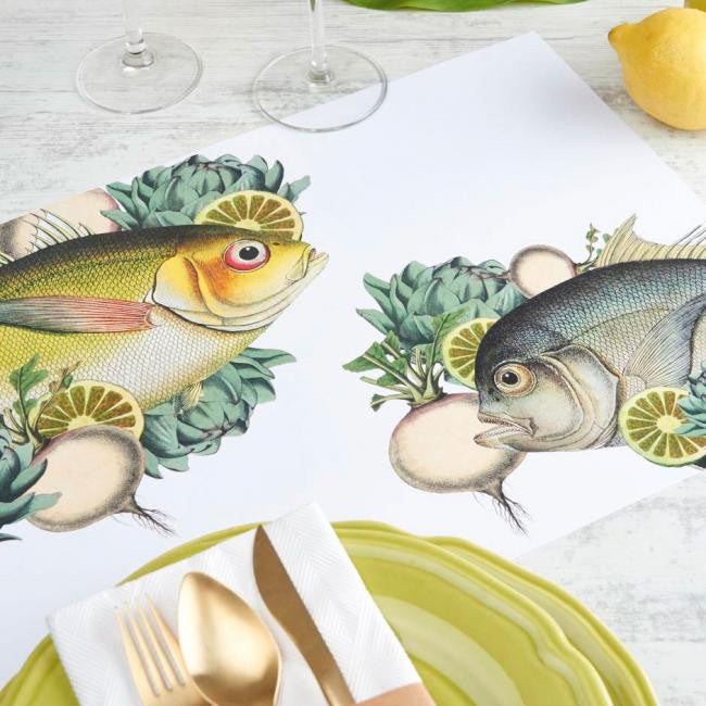 Individual Blanco Peces Limón